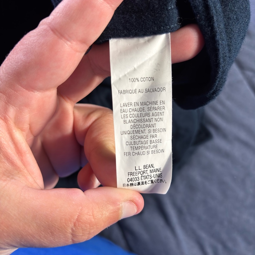 LL Bean Shirt Mens Medium Blue Navy Chamois Cloth Traditional Fit Flannel Shirt - Picture 8 of 9